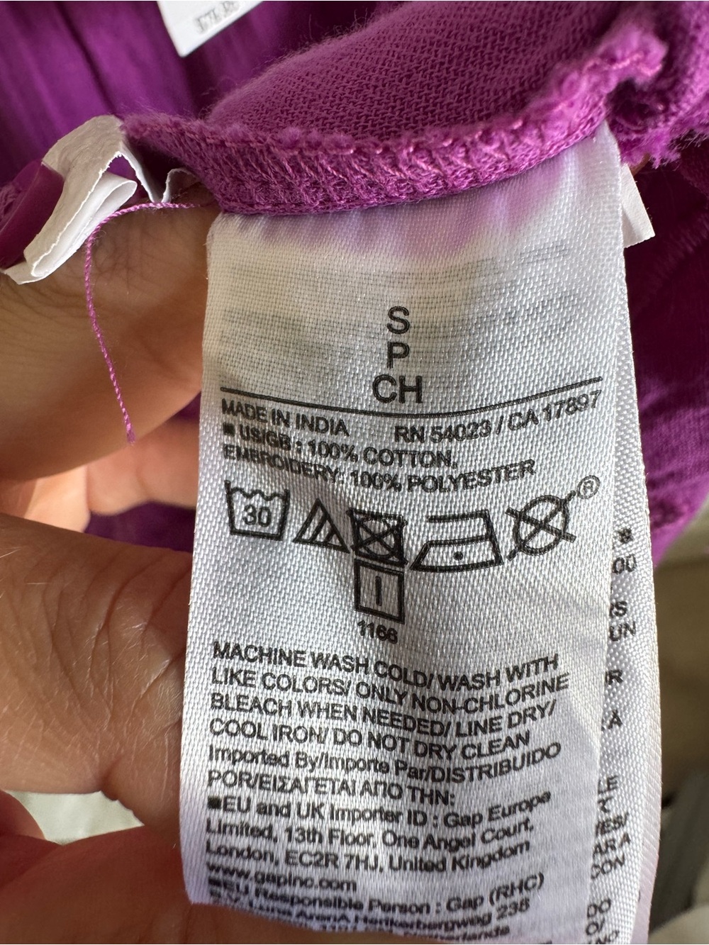 GAP Bright Magenta Embroidered Neckline Dress - Picture 4 of 4